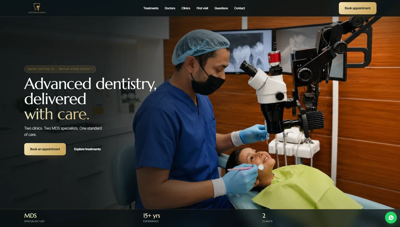 A&M Dental Station homepage designed by Nifrox